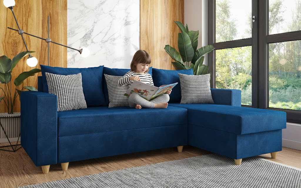 Extendable corner sofa Fabiola, blue  3